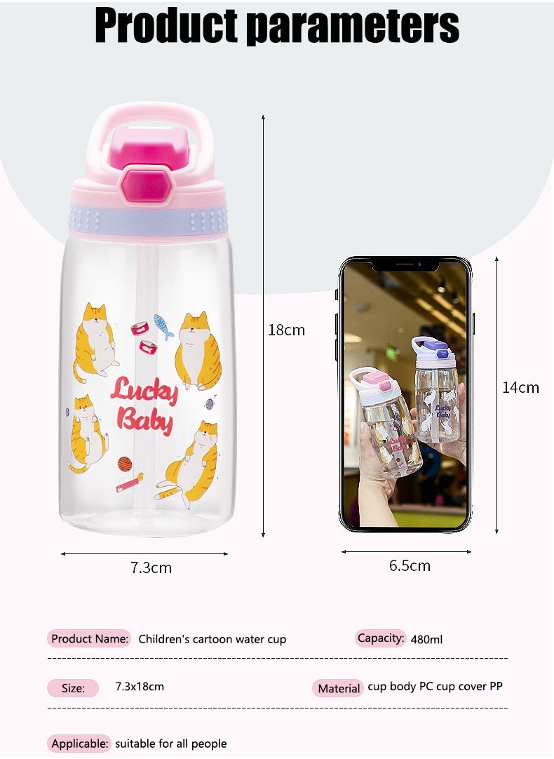 Kids Water Bottle with Straw 480ml Leakproof BPA Free Kids kettle Cute Cartoon Pattern Design Sports Water cup for School Picnic Gift for Girls Boys (Pink) - pzsku/Z1825CC60208475D14EA0Z/45/_/1720432775/5f6e3dd5-00c1-4da0-978a-0b423a4dfbb6