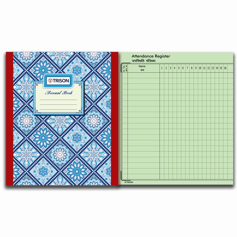 Trison Attendance Copy Size 224 Pages (112 Sheets) | Small Size (16x20 cm) | Quire 2 | Hardbound | 31 Days Format | Pack of 5 - Image 2