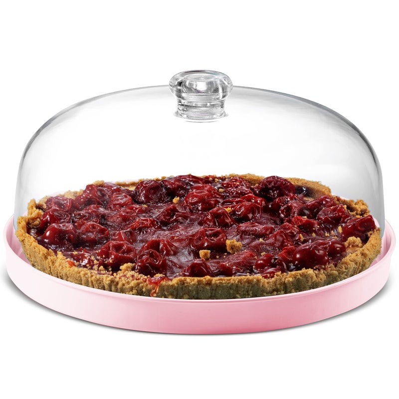 طبق كعكة غودينجر مع غطاء دومي وصينية تقديم معدنية وغطاء أكريليك مقاوم للكسر