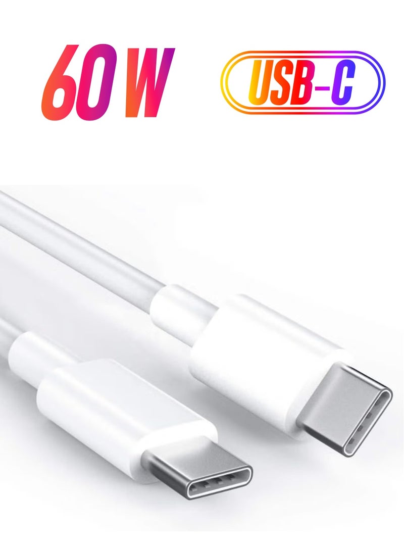 60W Type C Charger Cable, Compatible with iPhone 15, MacBook Pro 2020, iPad Pro 2020, Switch, Samsung Galaxy S20 Plus, S9, S8 Plus, Pixel, Laptops and More Devices (2 Meter) - Image 1