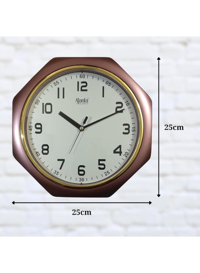 Ajanta Plastic Sweep Analog Wall Clock (Model 1217-Brown) – Multicolour | 24.5 cm x 24.5 cm x 3.8 cm | Silent Sweep Mechanism | Battery Operated | Ideal for Home & Office Brand: Ajanta - Image 5