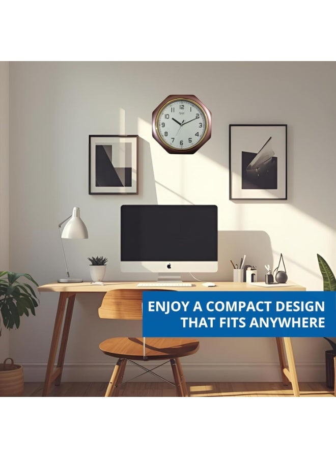 Ajanta Plastic Sweep Analog Wall Clock (Model 1217-Brown) – Multicolour | 24.5 cm x 24.5 cm x 3.8 cm | Silent Sweep Mechanism | Battery Operated | Ideal for Home & Office Brand: Ajanta - Image 3