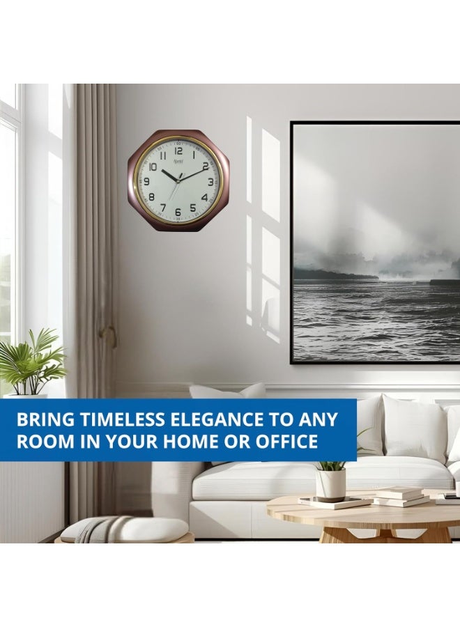 Ajanta Plastic Sweep Analog Wall Clock (Model 1217-Brown) – Multicolour | 24.5 cm x 24.5 cm x 3.8 cm | Silent Sweep Mechanism | Battery Operated | Ideal for Home & Office Brand: Ajanta - Image 4