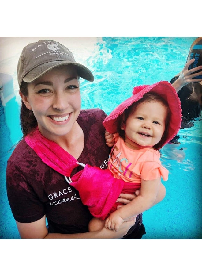 Vlokup Baby Water Ring Sling Carrier | Lightweight Breathable Mesh Baby Wrap for Infant, Newborn, Kids and Toddlers | Perfect for Summer, Swimming, Pool, Beach | Great for Dad Too Rose - Image 5