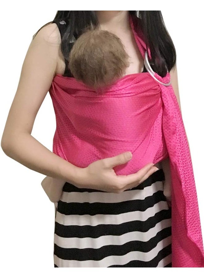 Vlokup Baby Water Ring Sling Carrier | Lightweight Breathable Mesh Baby Wrap for Infant, Newborn, Kids and Toddlers | Perfect for Summer, Swimming, Pool, Beach | Great for Dad Too Rose - Image 1
