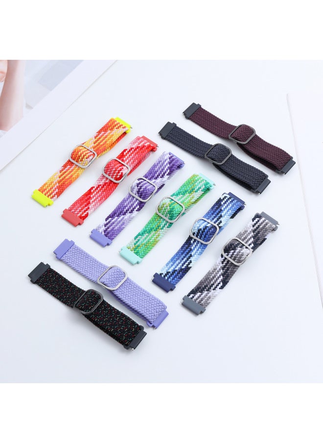 Generic Suitable For Watt4/5/6 Strap 20mm/22mm Adjustable Woven Elastic Strap Gt3 Strap-Color:12# Pink White-Specifications:22mm  - Image 5