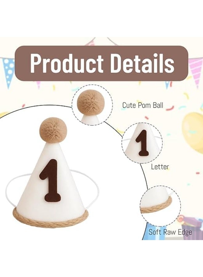 SYOSI First Birthday Crown, Baby Boy & Girl Party Hats, Adjustable 1 Year Old Celebration Headdress for Photoshoot, Smash Cake, Birthday Party Decorations, Keepsake (White, 12cm x 8cm) - Image 5