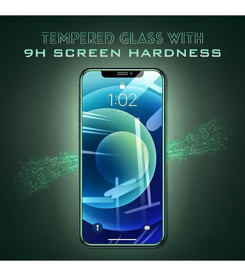 2 قطع زجاج مقسى أخضر متوهج في الظلام عالي الدقة لجهاز iPhone 15 Plus بصلابة 9H - Image 3