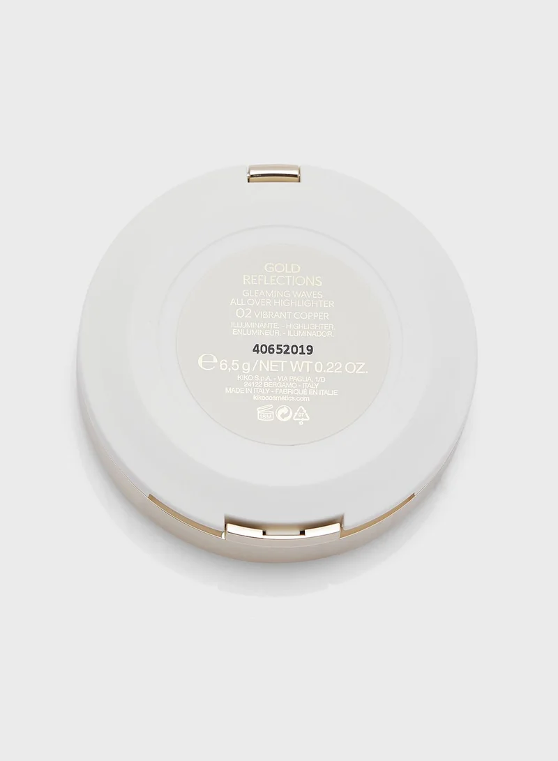 KIKO MILANO Gleaming Waves All Over Highlighter - Vibrant Copper