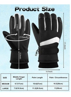 SYOSI Snow Ski Gloves Waterproof, Ski Gloves Women -30°F Waterproof Winter Gloves Touchscreen Snow Gloves Women Men Warm Windproof Snowboard Gloves for Cold Weather (L)  - Image 4