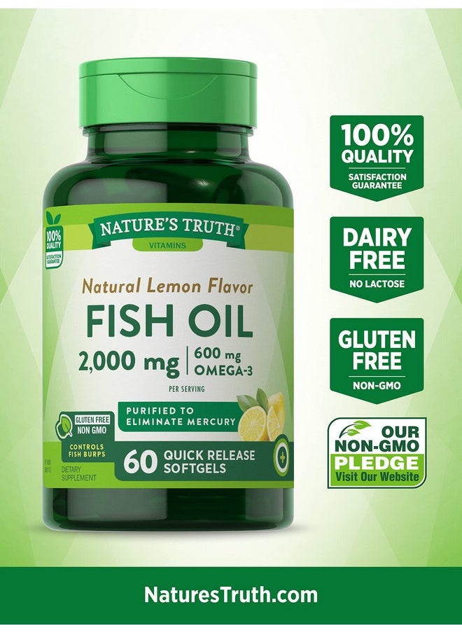 Nature's Truth Fish Oil 1000 Mg Lemon Flavor 60 Softgels  - Image 3