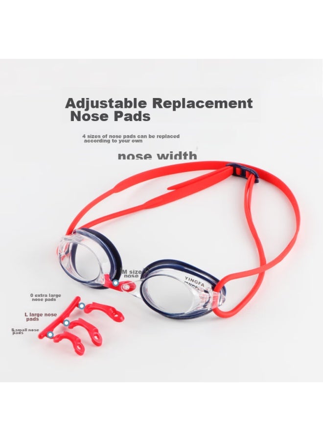 Yingfa Children's Swimming Goggles, High-definition Anti-fog Waterproof Youth Professional Eye Protection Racing Small Frame Swimming Gl, Navy Blue/red - Image 3