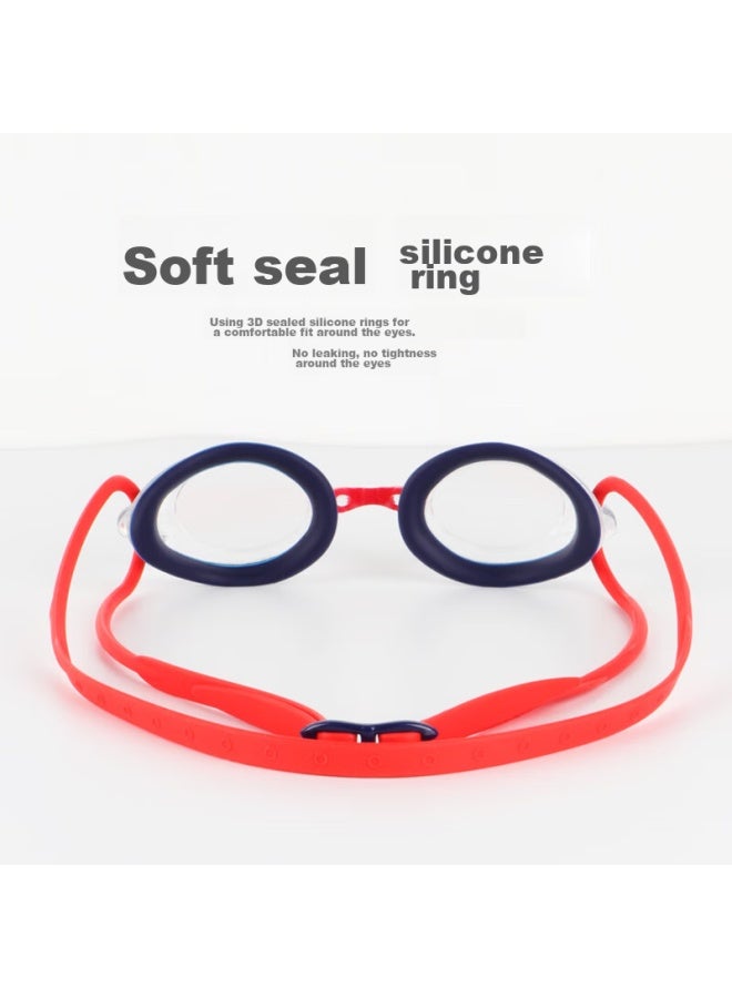Yingfa Children's Swimming Goggles, High-definition Anti-fog Waterproof Youth Professional Eye Protection Racing Small Frame Swimming Gl, Navy Blue/red - Image 4