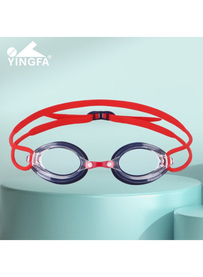 Yingfa Children's Swimming Goggles, High-definition Anti-fog Waterproof Youth Professional Eye Protection Racing Small Frame Swimming Gl, Navy Blue/red - Image 1