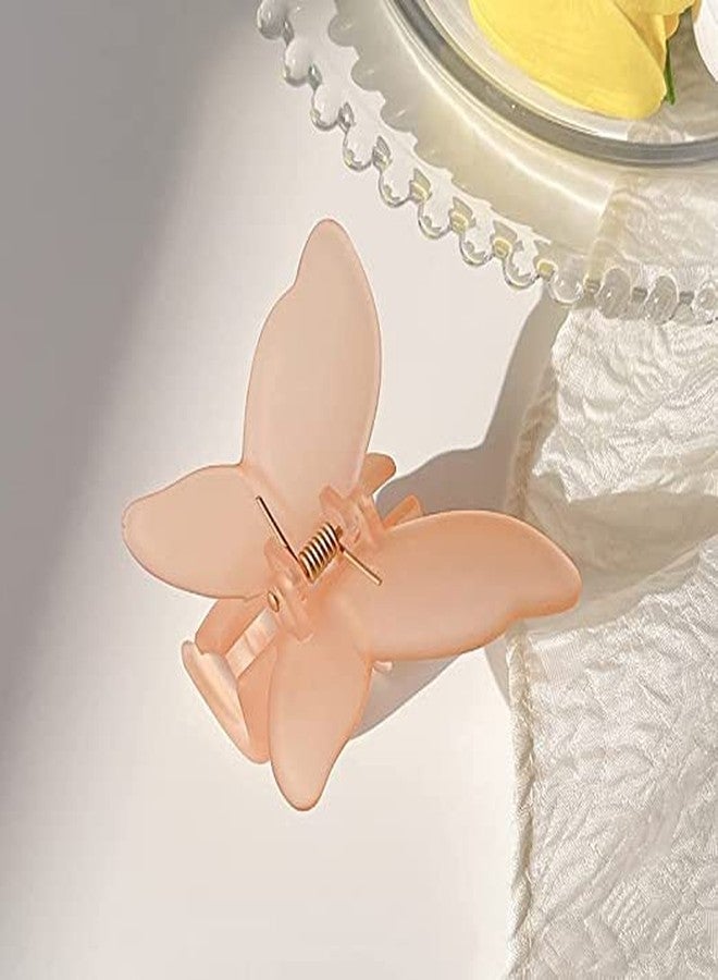 Mluffy Clear Crystal Frosted Effects Claws Clips Thick and Medium Non-Slip Butterfly Jaw Transparent Clips for Girl's (Multicolor) (Pack Of 4) - Image 3