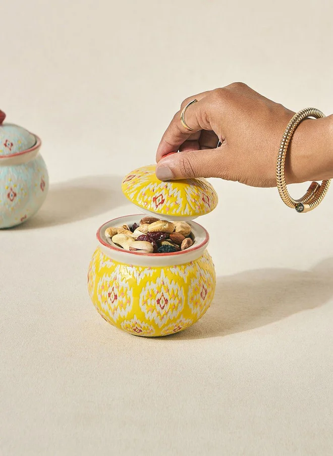 Ikat Fusion Storage Jar - Teal, 280ml