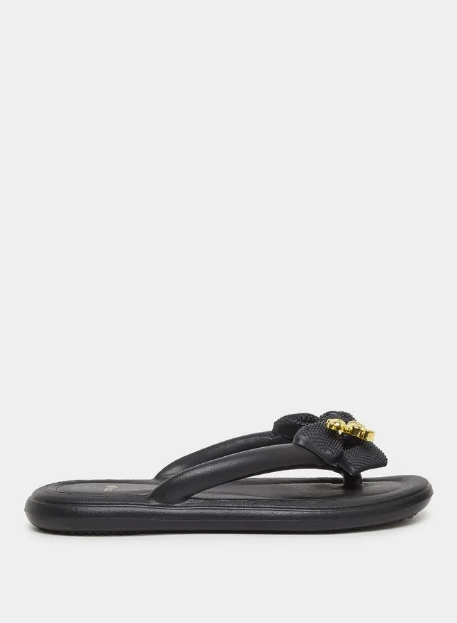 ستايلي Styli Embellished Bow Detail Flip Flop