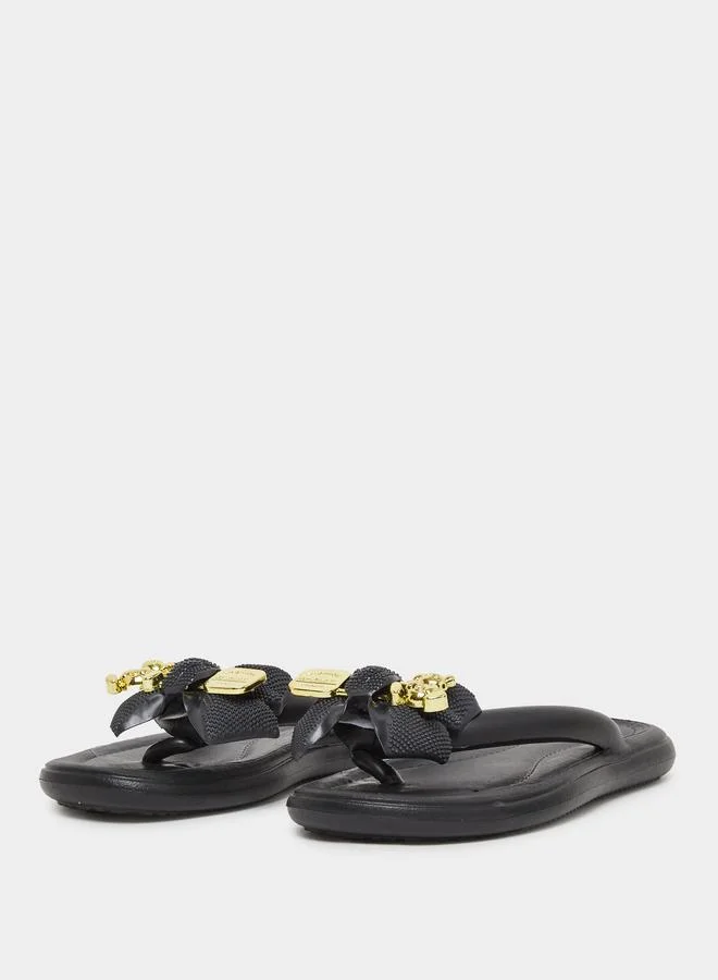 ستايلي Styli Embellished Bow Detail Flip Flop