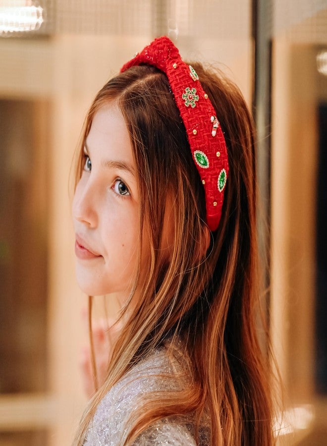FROG SAC Knot Headband for Girls, Knotted Headbands for Toddler Kids, Rainbow Beaded Unicorn Hair Accessories, Girl Head Band, Halloween Christmas Stocking Easter Basket Stuffers (Red) - Image 3