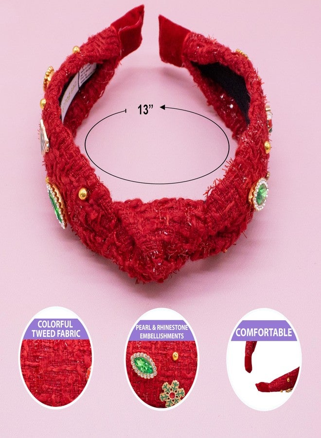 FROG SAC Knot Headband for Girls, Knotted Headbands for Toddler Kids, Rainbow Beaded Unicorn Hair Accessories, Girl Head Band, Halloween Christmas Stocking Easter Basket Stuffers (Red) - Image 4