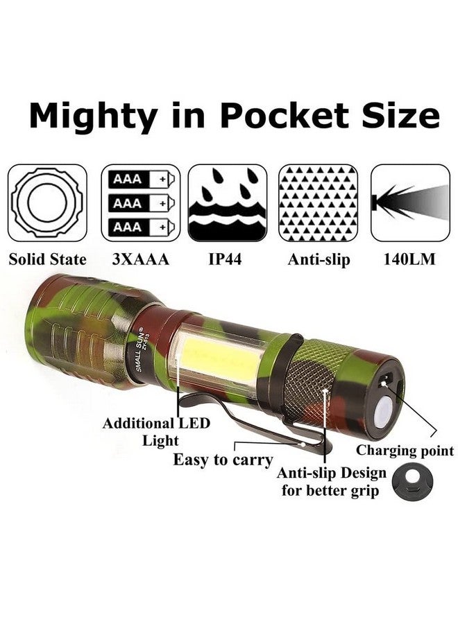 Care4 مصباح يدوي صغير معدني LED | ضوء طوارئ للمنزل قابل لإعادة الشحن، مصباح عسكري، 140 لومن - Image 2