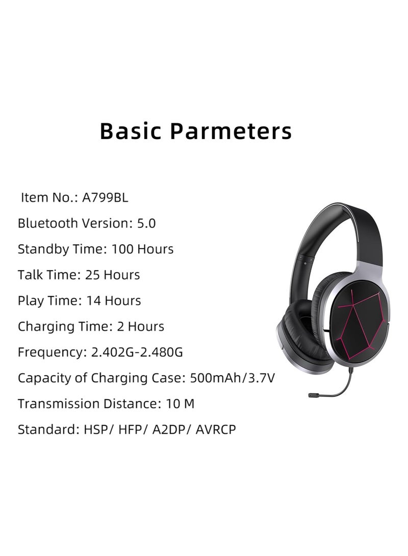 Awei A799BL Foldable Gaming Wireless Headphone - Black - Image 4