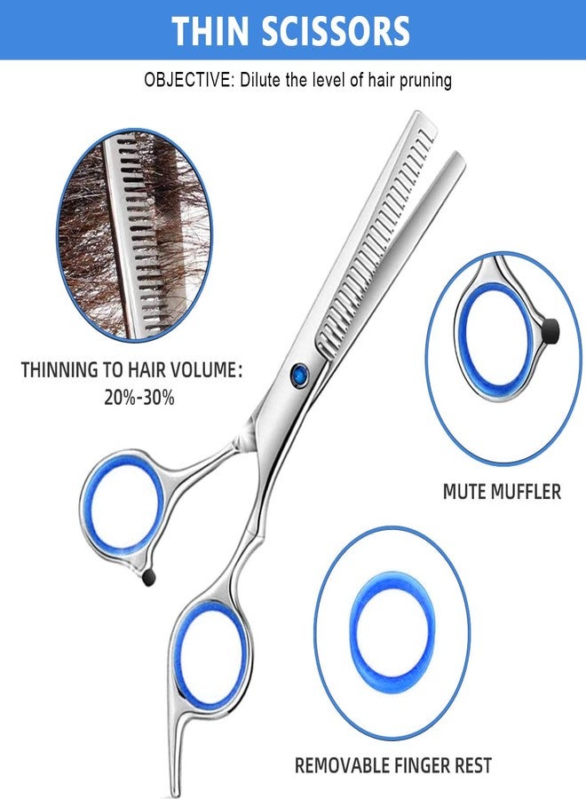 HASTHIP® Professional Hair Dressing & Hair Cutting Thinning Scissors Full Set Kit with Storage Case for Barber & Salon, Men, Women Adult, Kids - Image 2