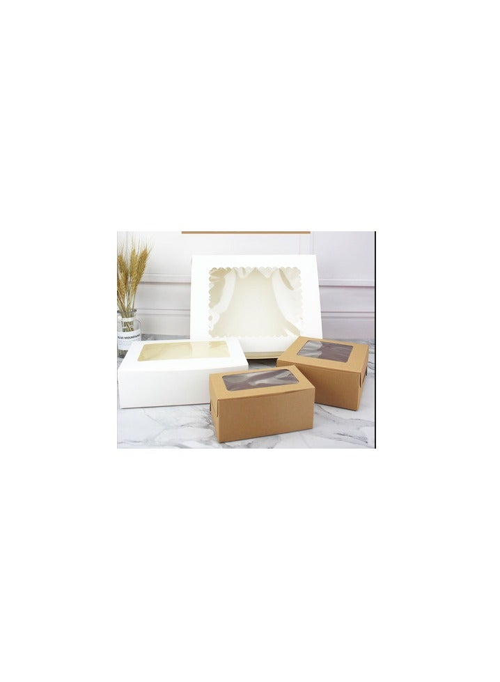 Brown 12-Piece 12-Cavities Kraft Paper Cupcake Box With Transparent Mini Window  - Image 3
