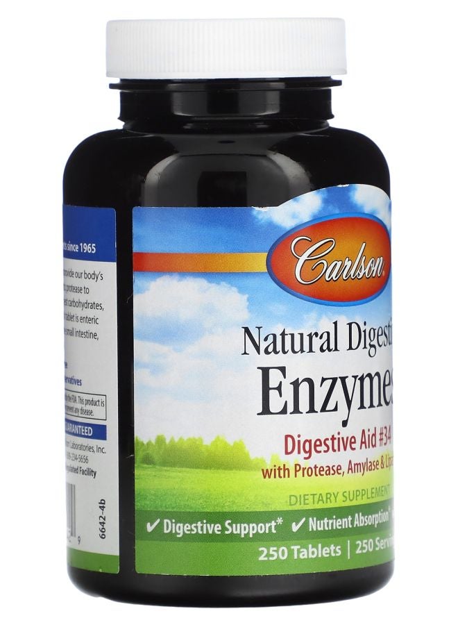 Carlson Natural Digestive Enzymes 250 Tablets - Image 2