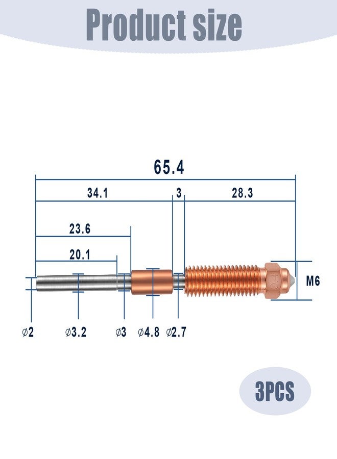 PEUTIER K1C Nozzle, 0.4mm 3D Printer Nozzle Replacement for Creality K1C Ender 3 V3 Ender 3 V3 Plus 3D Printer Parts Accessories (3pcs) - Image 2