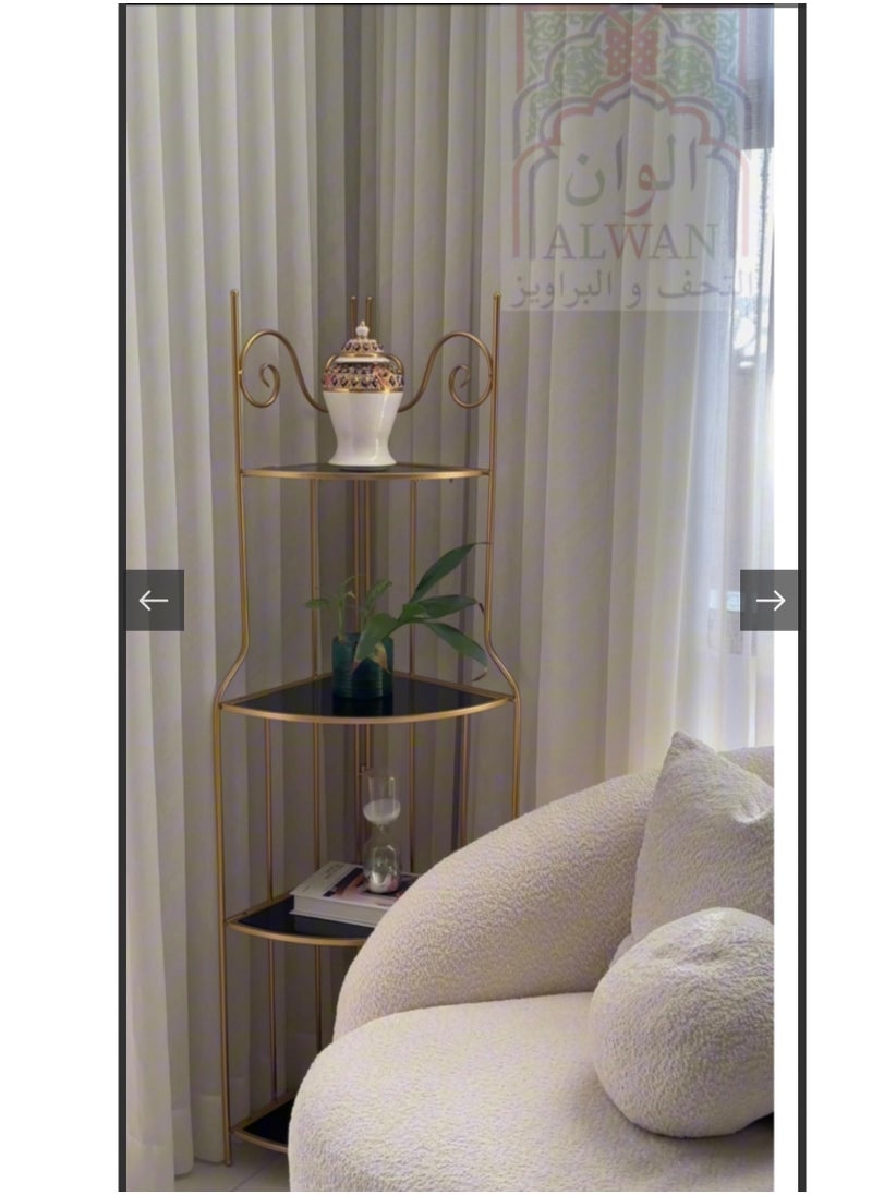 alwan antiques and frames Gold and black corner shelf  - Image 1