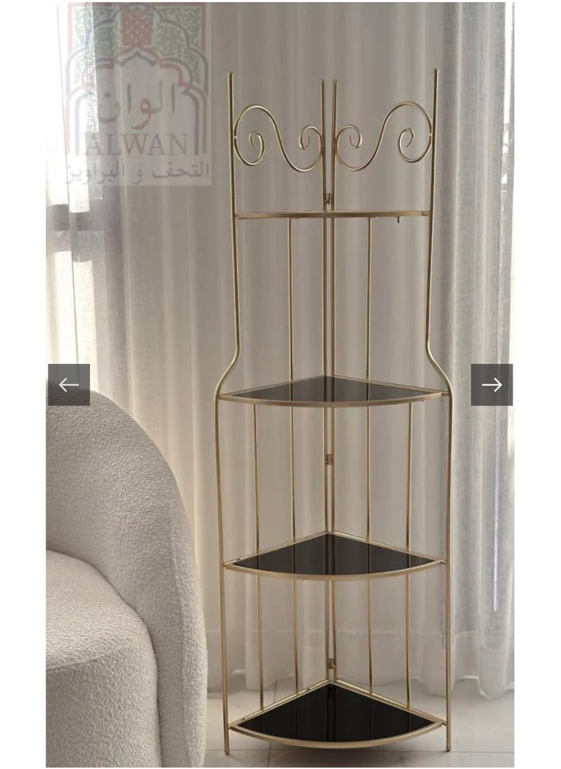 alwan antiques and frames Gold and black corner shelf  - Image 2