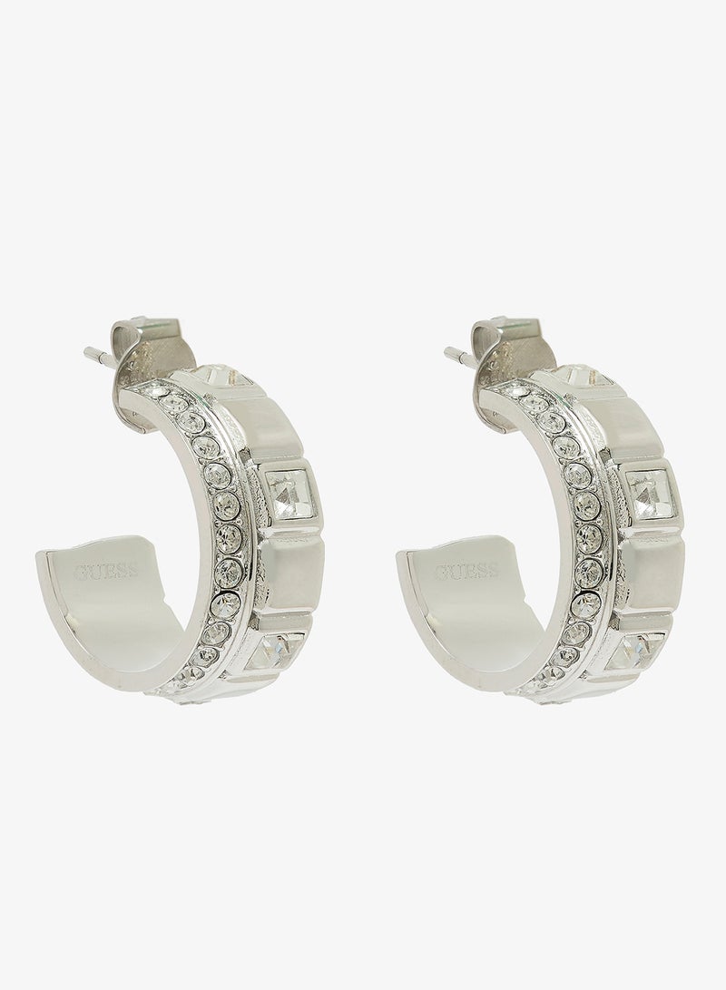 GUESS 23Mm Crystal Cube Double Hoops - Image 1