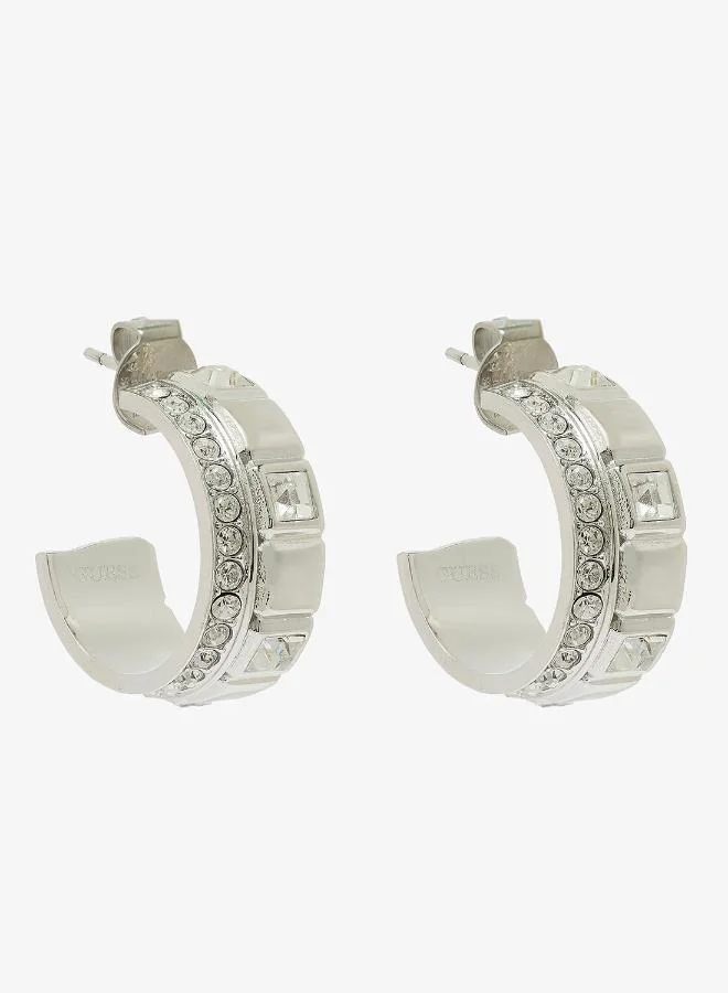 23Mm Crystal Cube Double Hoops
