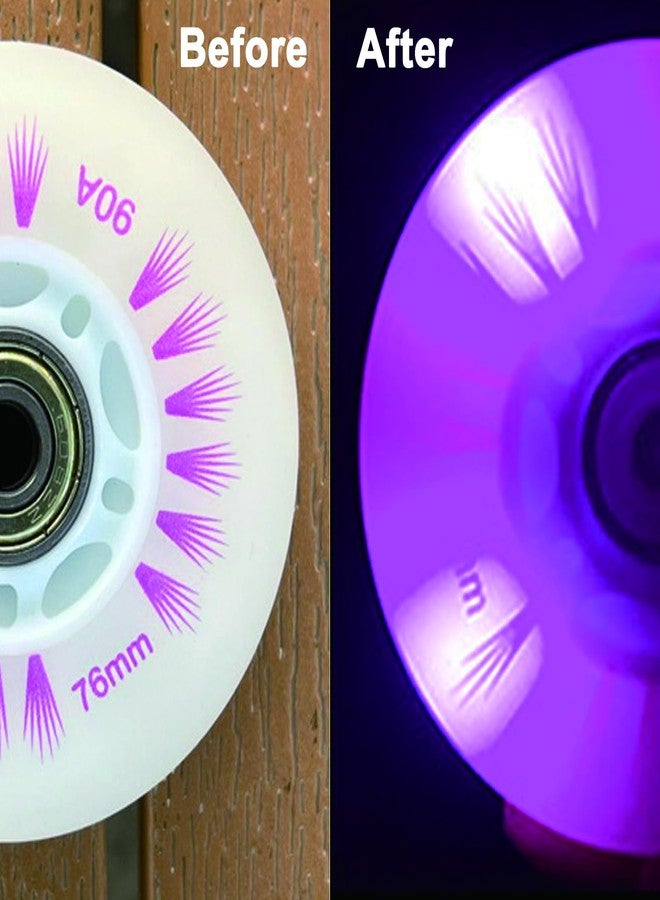 FYANER Light Up Inline Skate Wheels 4 Pack - Luminous Flash Inline Skates Replacement Wheel 76mm(Purple), Universal - Image 4