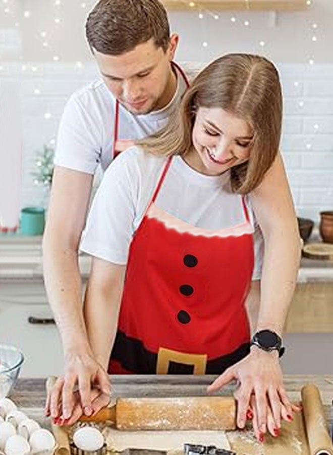 HAWAWA 3 Pieces Christmas Kitchen Cooking Aprons Adjustable for Christmas Party Chef Cooking Restaurant House Cleaning Gardening Home - Image 4