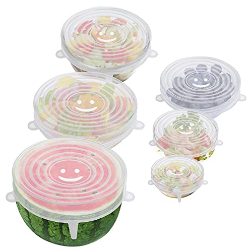 OstWony 6PCS OstWony Silicone Stretch Lids, Four Specifications of Reusable Silicone Bowl Cover, Suitable for Various Food Containers, High and Low Temperature Scenarios (Microwave Ovens, Freezers) - Image 1