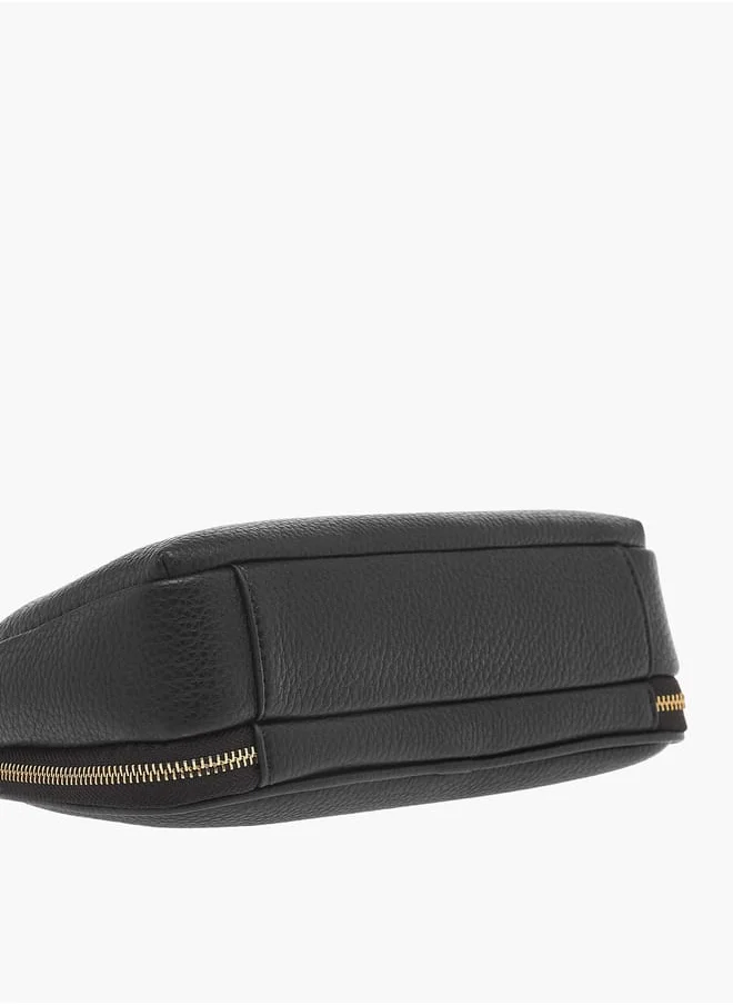 سيليست Womens Textured Shoulder Bag With Detachable Strap And Zip Closure
