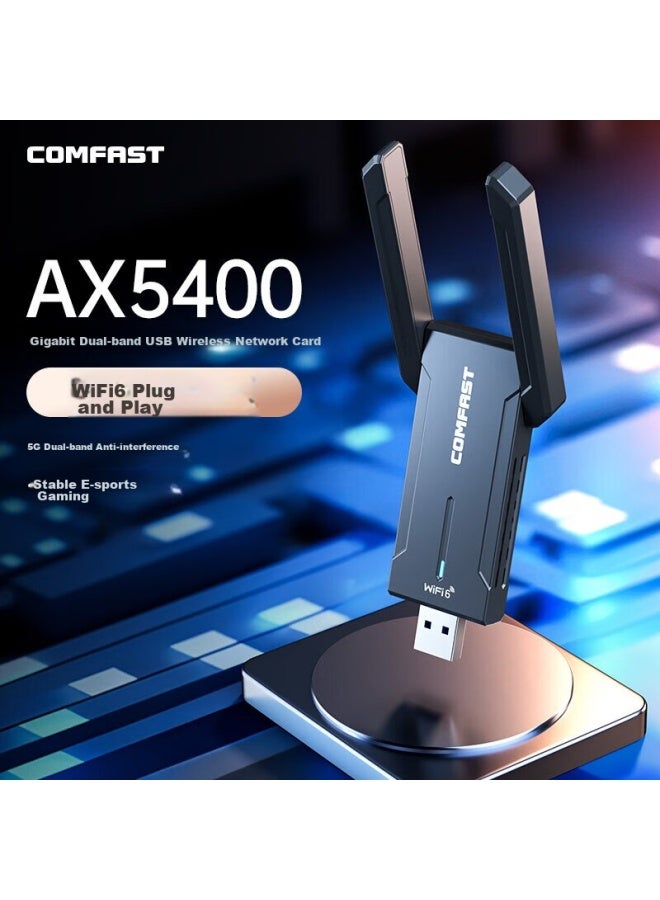 Comfast Gigabit Driverless Usb Wireless Network Adapter For Desktop Computers, Ax5400m, Computer Host, Laptop, Gaming Network External Wireless Wifi 6 Receiver Cf-972ax - Image 1