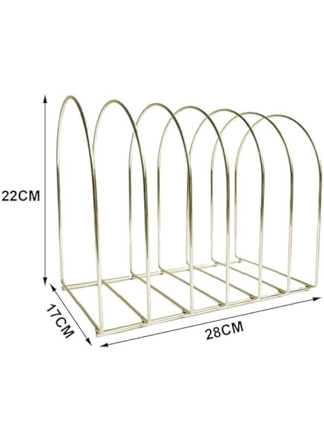 Generic Woolen Hat Display Stand Swimming Cap Holder Decorative Tabletop Hat Rack Knit Hat Storage Rack for Home Cloakroom Decoration, 7 Grids Gold - Image 3