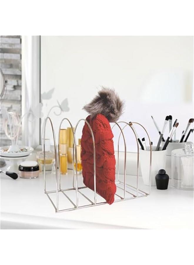 Generic Woolen Hat Display Stand Swimming Cap Holder Decorative Tabletop Hat Rack Knit Hat Storage Rack for Home Cloakroom Decoration, 7 Grids Gold - Image 4