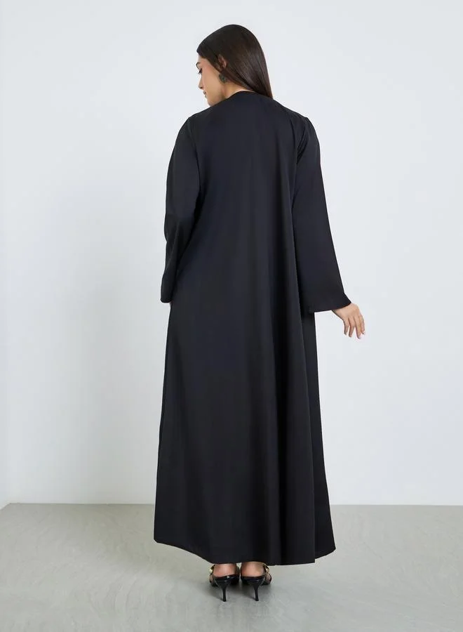 Amirah  Women Black Floral Embroidered Abaya for Women | Best Price UAE