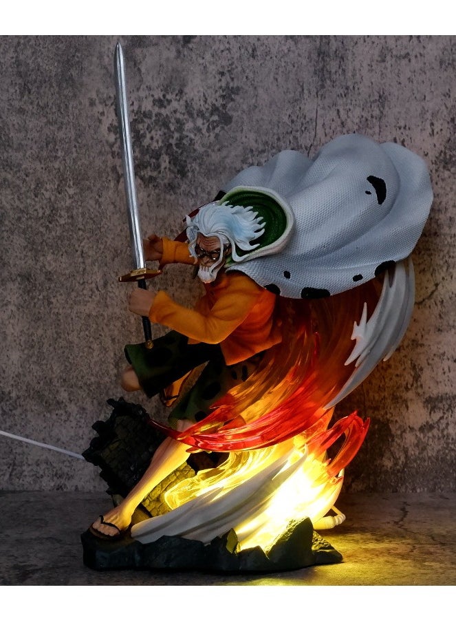 One Piece Grandmaster Kuma Figure - Resonance with Boundaries of Ability, LED Light-up, Battle Scene Anime Model Statue for Display.