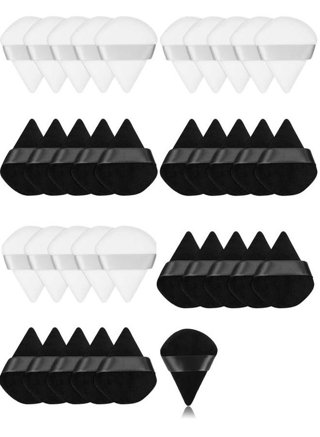 SUNISA 36 Pieces Triangle Cosmetic Loose Powder Puffs Washable Reusable Soft Plush Foundation Sponge for Face Body Wet Dry Makeup Tool- Multicolor Pack of 36 - Image 1