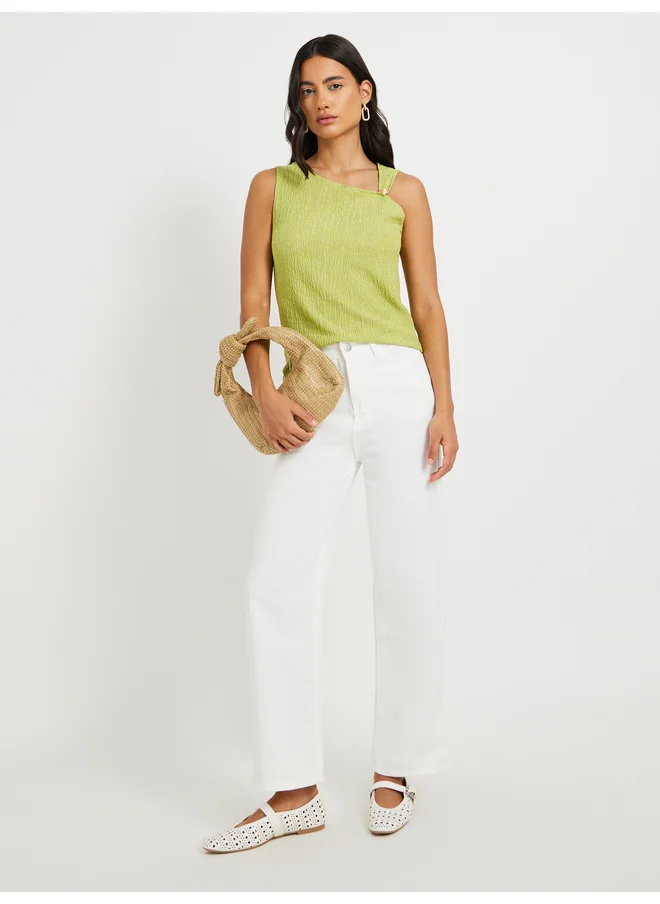 Take Two Take Two Texture One Shoulder Regular Fit Top