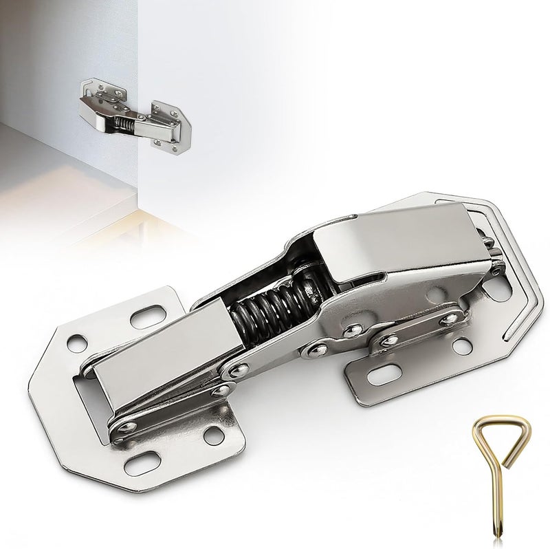 Ravinte 4 Pack Soft Close Hidden Hinges Surface Mount Kitchen Cabinet Hinges, No Pre-drilled Heavy Duty for Kitchen Cabinet Cupboard Door - Image 1