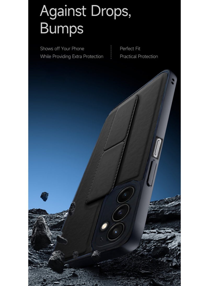 Techie جراب خلفي أنيق من السيليكون TPU مع حامل مغناطيسي آمن لهاتف Samsung Galaxy A25 2024 - أسود - Image 3