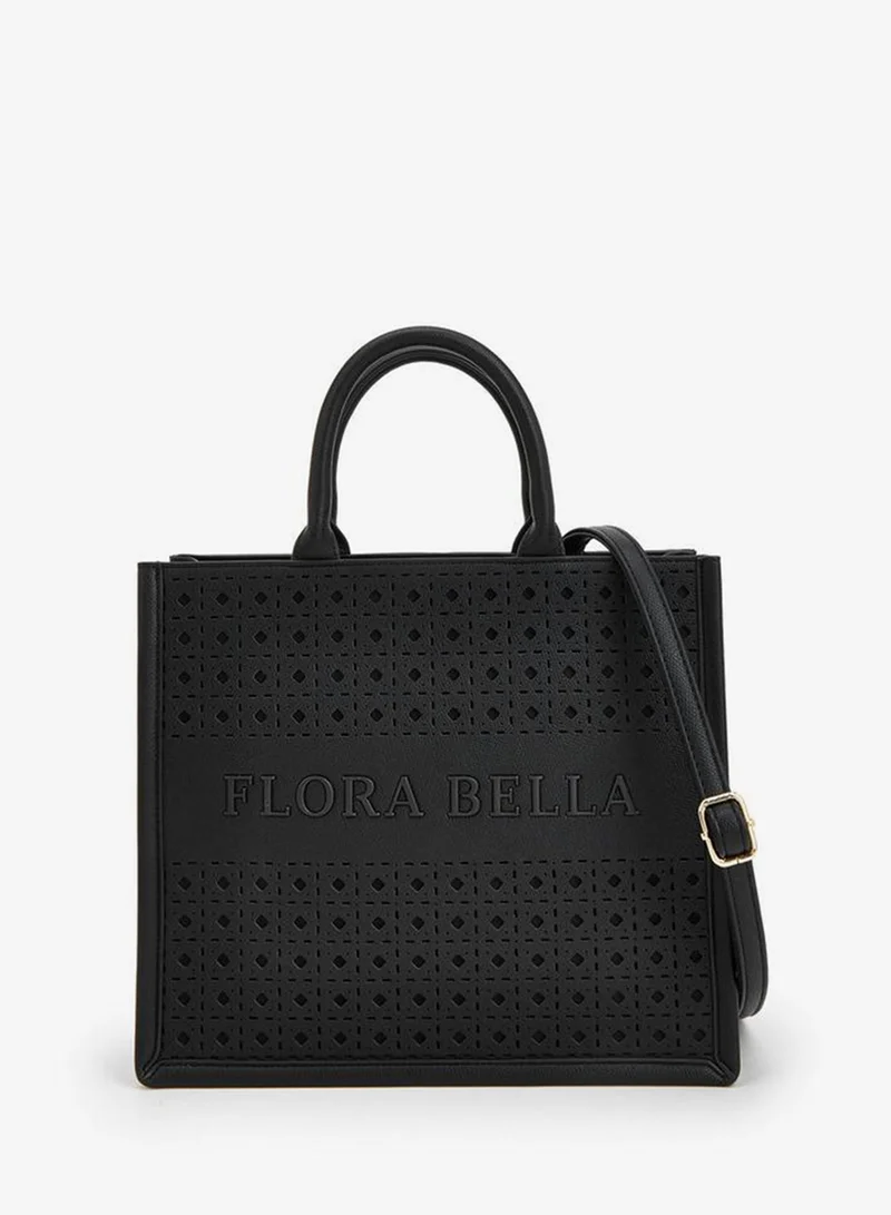 Flora Bella Laser-Cut Bag With Double Handles And Detachable Shoulder Strap