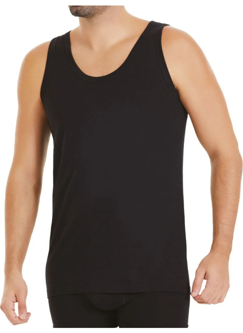 Yıldız Çamaşır Stars Underwear Men's Singlet Black Undershirt Y-135