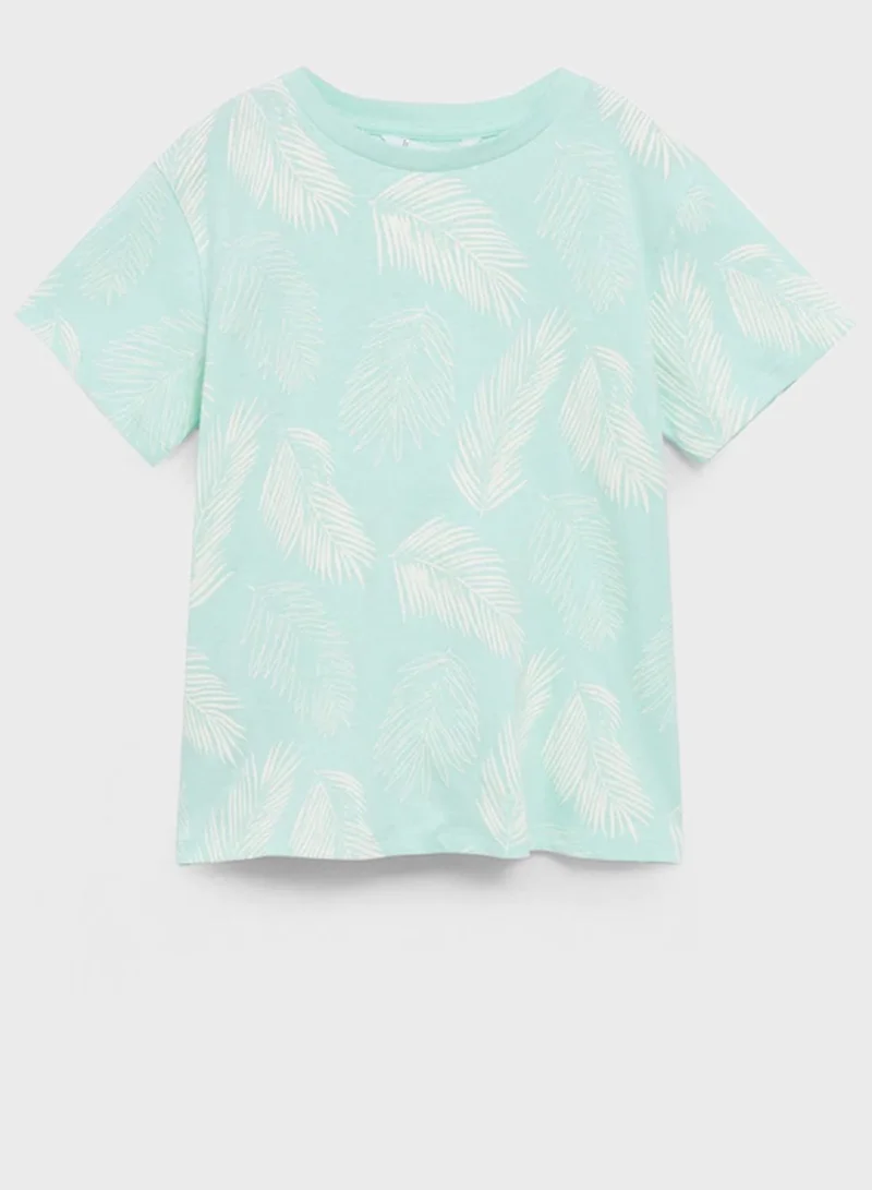 MANGO Kids Leaf Print T-Shirt